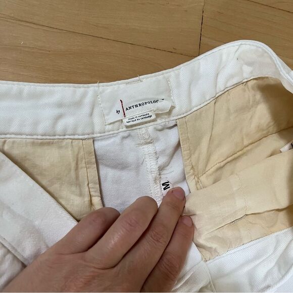 Anthropologie Scout Slim Pleated Pants Slouchy Lyocell In Cream 27 - Picture 14 of 15